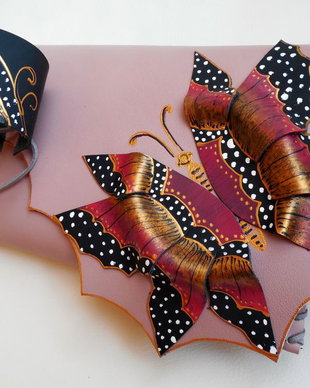 bratara handmade unicat- Burgundy Butterfly