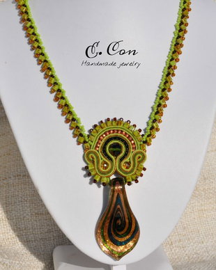 Pandantiv soutache lampa murano