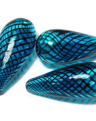 Margele de lampa, lacrima, 30x14 mm