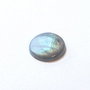 Cabochon labradorit rotund cu irizatii discrete galben verzui si roz - L0BR