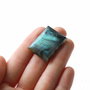 Cabochon Labradorit Rectangular  flashy nuante de teal albastrui si negru - L0ROB