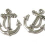Pandantiv metalic, ancora, argintiu antichizat, 23x19 mm
