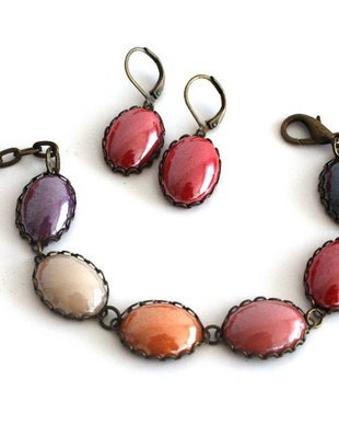 Set bronz antic si portelan