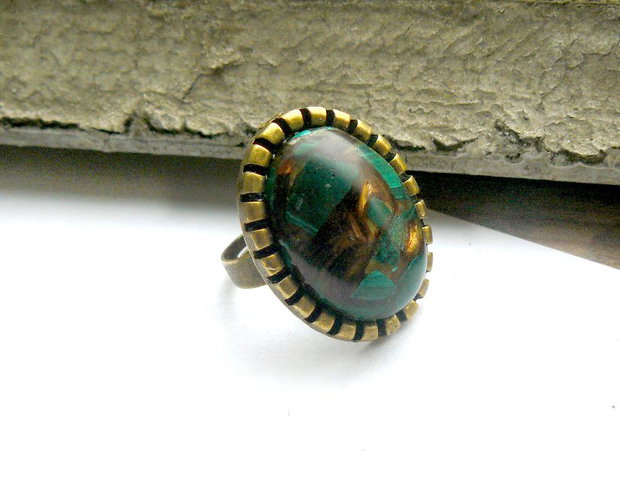 Inel cu chrysocolla