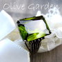 Inel argint&cristale verde OLIVE