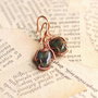 Cercelusi atarnatori cu labradorite flashy si sarma cupru