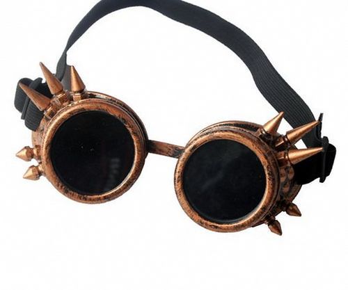 6568 - Ochelari steampunk, pilot aviator motocicilist, cupru