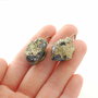 Cercei Pyrite Ore - bulgari bruti de calcopirita cu tortite leverback bronz