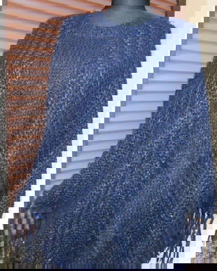 Poncho cu paiete-Blue night