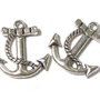 Pandantiv metalic, ancora, argintiu antichizat, 22.5x21 mm