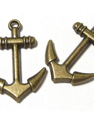 Pandantiv metalic, ancora, bronz, 28.5x20 mm