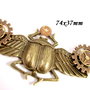 6575 - Pandantiv, scarabeu, rotite ceas, steampunk, aliaj metalic bronz cupru auriu