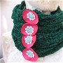 Accesoriu/guler/fular verde tricotat
