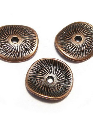 Margele din metal, cupru, 14x1 mm