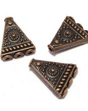 Margele din metal, cupru, 17x14 mm