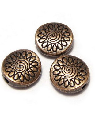 Margele din metal, cupru, 8.5x3 mm
