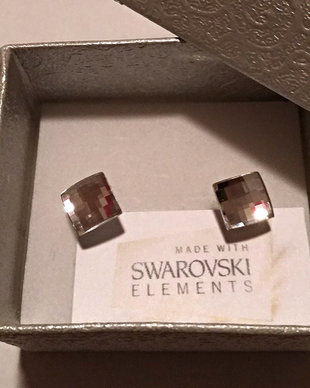 Cercei argint cu piatra Swarovski Chessboard
