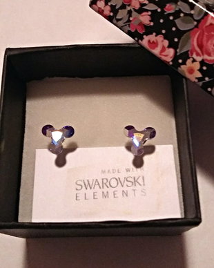 Cercei argint cu piatra Swarovski Molecule Crystal AB