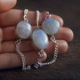 Bratara cu Rainbow Moonstone si lantisoare placate cu argint 925 - Superbe