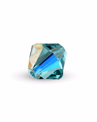 Cristale din sticla, biconice, 2 mm, AB, teal