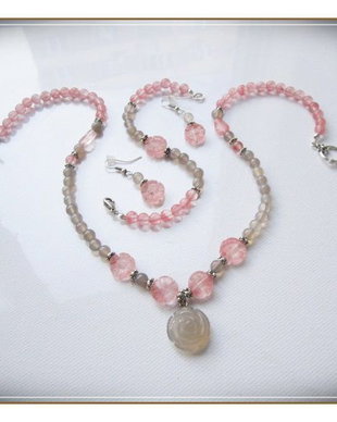 SET- AGATE GRI SI CHERRY CUART