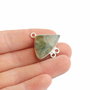 Conector prehnit cu epidot  verde lamaie in rama argintata - intermediar - multisir