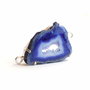 Conector cu agata druzy  albastru ultramarin  in rama argintata