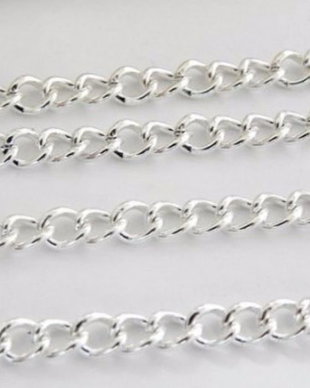 LL1 - lant argintiu zale 3x4 mm - 1.5 lei