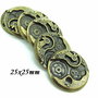 6590 - (2buc) Accesoriu / ornament, steampunk, rotite ceas, aliaj metalic bronz