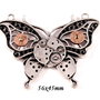 6589 - (1buc) Pandantiv tip link / conector, fluture, steampunk, rotite ceas, aliaj metalic argintiu si cupru