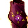 Viorele impaslite- sal din tricot cu aplicatie de flori impaslite