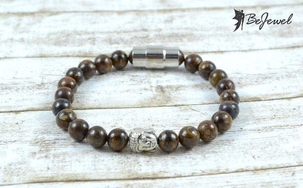 Bratara barbateasca cu bronzit ''Buddha''