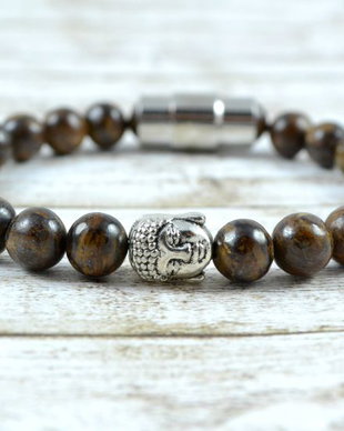 Bratara barbateasca cu bronzit ''Buddha''