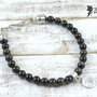 Bratara barbateasca cu obsidian ''Silence''