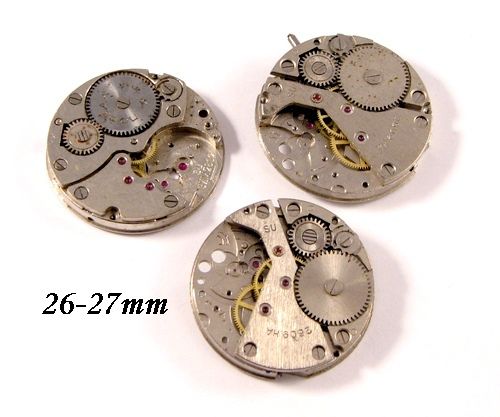 6600 - (3buc) Mecanism ceas, steampunk, rotite ceas, aliaj metalic argintiu