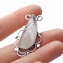 Pandantiv cu quartz turmalinat veritabil in rama decorativa argintata
