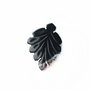 Pandant cu sardonyx sculptat  sub forma de frunza in rama argintata