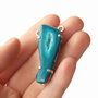Pandant free form cu agata druzy teal in rama argintata