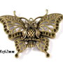 6606 - Pandantiv, fluture, pasare bufnita, aliaj metalic bronz
