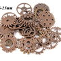 6613 - (40buc)  Mix, charms mecanisme / rotite ceas, aliaj metalic cupru, steampunk, 16-25mm