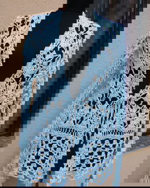 Cardigan crosetat din bumbac