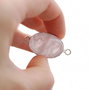 Conector cu quartz roz in rama argintata