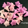 6617 - (24buc) MIX Flori clopotel acril frosted 21x22mm