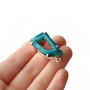 Conector cu agata druzy teal in rama argintata