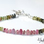 Brăţară watermelon tourmaline cu argint