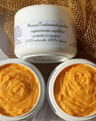 MASCĂ REGENERANTĂ PENTRU PĂR - naturală, vegană, pentru toate tipurile de păr.