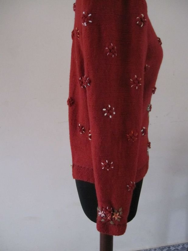 jacheta CHERY red tricotata brodata manual