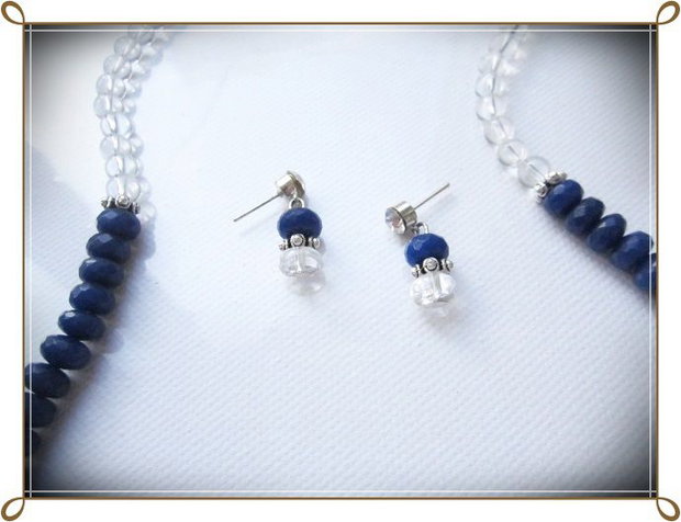 SET- JAD ALBASTRU SI CRISTAL