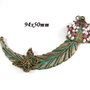 6638 - Pandantiv, aliaj metalic bronz, patina de oxidare verdigris, fluture, gargarita