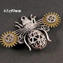 6643 - Pandantiv, albina, aliaj metalic argintiu si alama, rotite ceas, steampunk, 3D